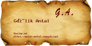 Gálik Antal névjegykártya